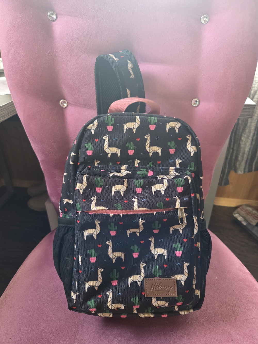 Kids Black Llama & Cactus Mini Lunch Backpack by Hilory